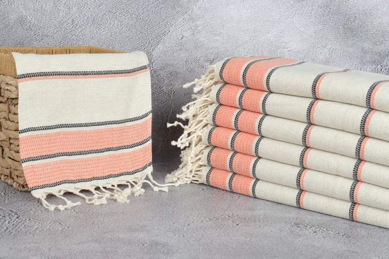 Custom Hand Towel, Wedding Hand Made Gift, Turkish Tea Towel, 40x20 Linen Striped Towel, Embroidery Towels, Small Bath Towels, Organic Towel - 3