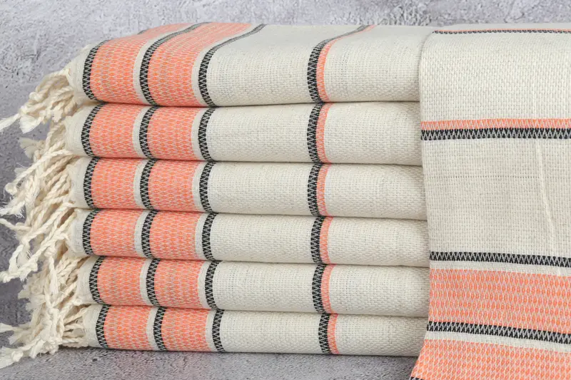 Custom Hand Towel, Wedding Hand Made Gift, Turkish Tea Towel, 40x20 Linen Striped Towel, Embroidery Towels, Small Bath Towels, Organic Towel - 1