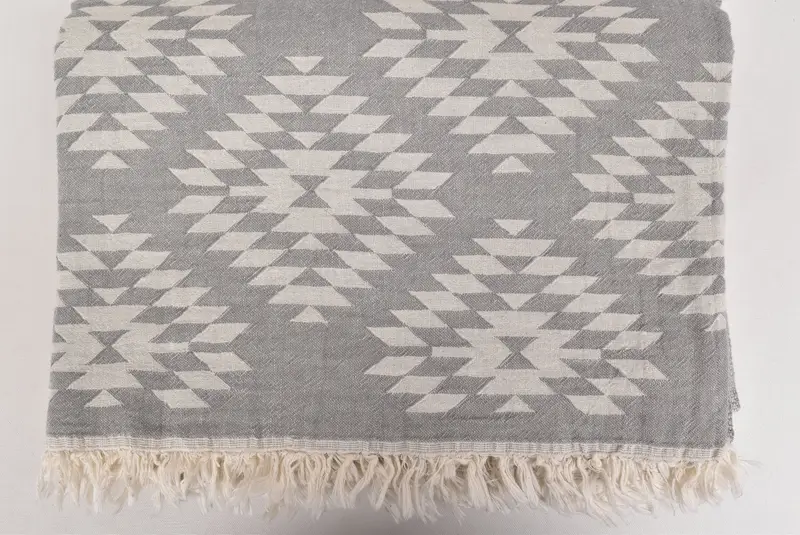 Decorative Bedspread, Throw Blanket, Aesthetic Blanket, Decorative Blanket, Bridesmaid Proposal Gift, Woven Blanket, 84x56 Cotton Kilim Design Towel - 3