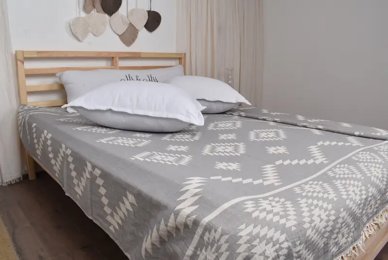Decorative Bedspread, Throw Blanket, Aesthetic Blanket, Decorative Blanket, Bridesmaid Proposal Gift, Woven Blanket, 84x56 Cotton Kilim Design Towel - 6
