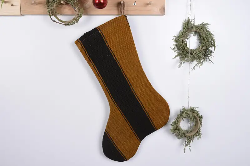 Patrón de adornos navideños, calcetín navideño Kilim