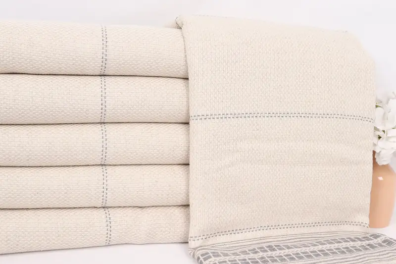 Boho Throw Blankets, Valentine Day Gift For Her, Wedding Favors, Customized Throw Blankets, Bridal Shower Gift, 96x94 Linen Striped Towel - 2