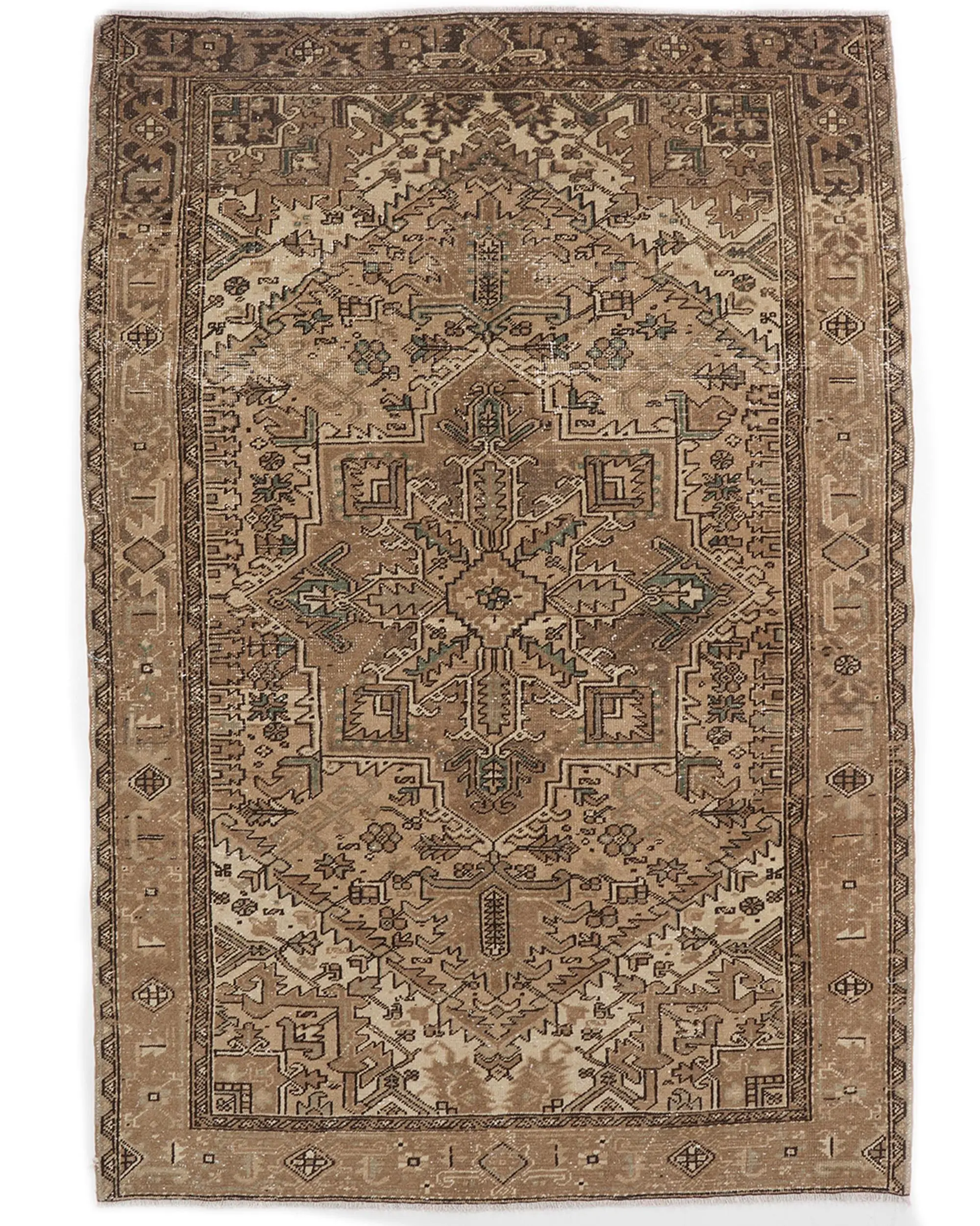Kahverengi Kamuflaj Halı, Mavi Desenli 6,1x8,8 ft - 1
