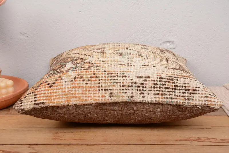 18x18 Beige Cushion, Cushion, Gift Pillow, Turkish Corner Pillow Cover, Hippie Throw Pillow Cover, Boho Pillow Sham Cover, Vintage Pillow - 5