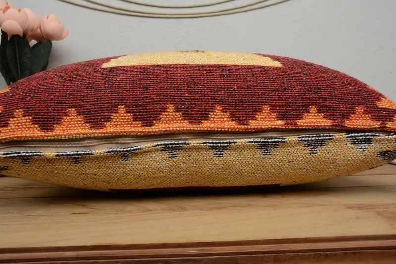 Cozy Throw Pillow Sham, Pillow Cover, Antique Pillows, Pillow for Couch, Muted Pillow Sham, 16x24 Red Pillow, Kilim Pillow Cover - 5