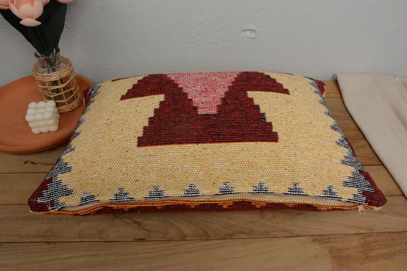 Cozy Throw Pillow Sham, Pillow Cover, Antique Pillows, Pillow for Couch, Muted Pillow Sham, 16x24 Red Pillow, Kilim Pillow Cover - 6