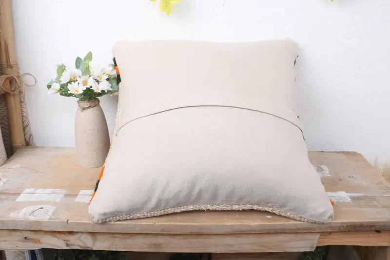 Couch Pillow Cover, Turkish Kilim Pillow, Antique Pillows, Ethnical Kilim Rug Pillow, Chair Pillow Case, Pillow, 16x16 Rainbow Pillow Cover - 7
