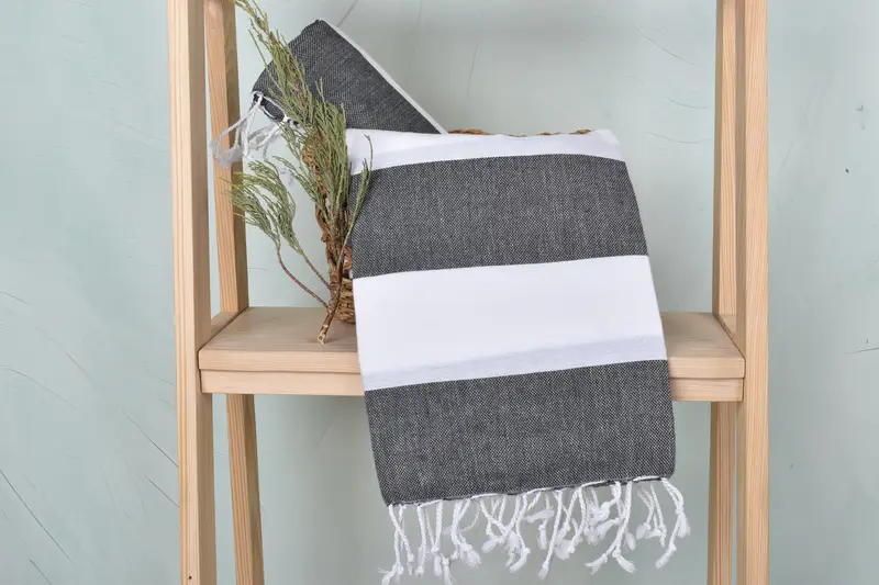Large Turkish Towel, Personalized Wedding Gift, Personalized Gift For Him, Soft towel, Monogrammed Turkish Towel, 70x40 Cotton Striped Towel - 4