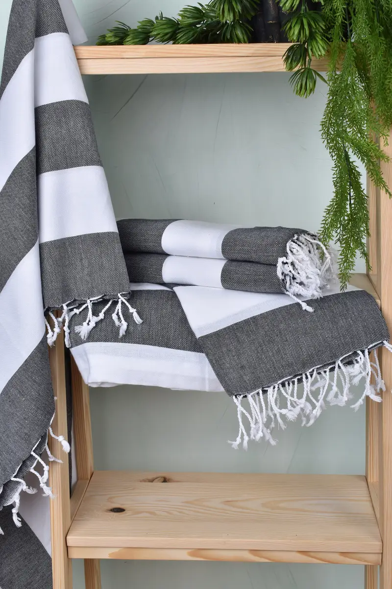 Large Turkish Towel, Personalized Wedding Gift, Personalized Gift For Him, Soft towel, Monogrammed Turkish Towel, 70x40 Cotton Striped Towel - 6