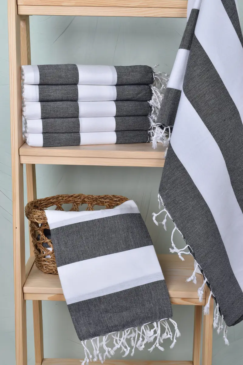 Large Turkish Towel, Personalized Wedding Gift, Personalized Gift For Him, Soft towel, Monogrammed Turkish Towel, 70x40 Cotton Striped Towel - 3