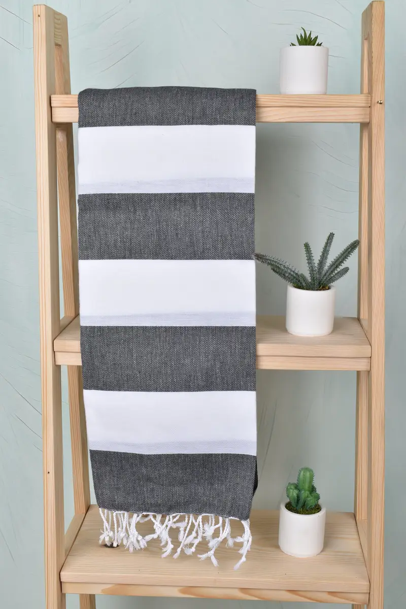 Large Turkish Towel, Personalized Wedding Gift, Personalized Gift For Him, Soft towel, Monogrammed Turkish Towel, 70x40 Cotton Striped Towel - 8