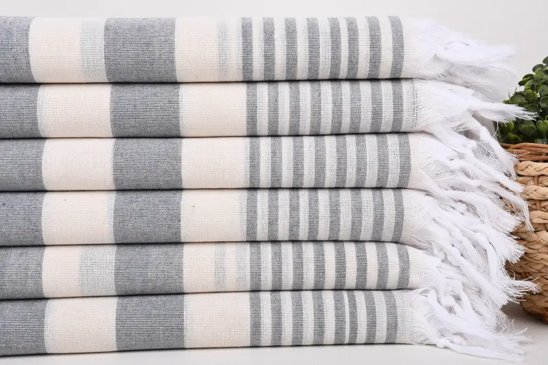Personalized Bridesmaid Gift, Hammam towel, Valentines Day Gift Idea, Bachelorette Party Decorations, Embroidery Towel, 68x36 Cotton Striped Towel - 2