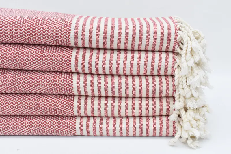 67x32 Red Striped Personalized Turkish Beach Towel, Bachelorette Gift