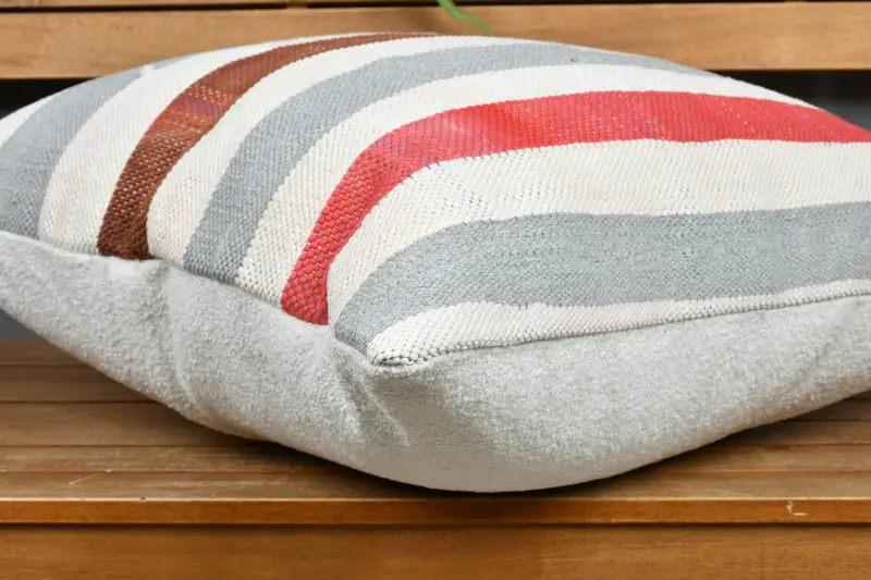 Vintage Kilim Pillow, Decorative Pillow, Cushion Case, Handmade Kilim Cushion, 24x24 White Pillow Case, Boho Pillow, Ottoman Pillow Case - 4