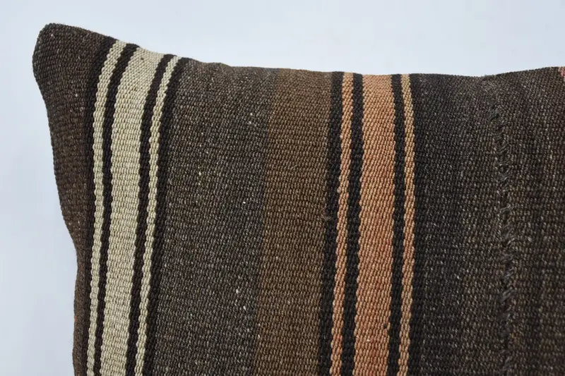 Bench Cushion, Vintage Pillow, 16x24 Brown Cushion Cover, Cushion Case, Toss Cushion, Home Decor Pillow, Boho Pillow Sham Cover - 2