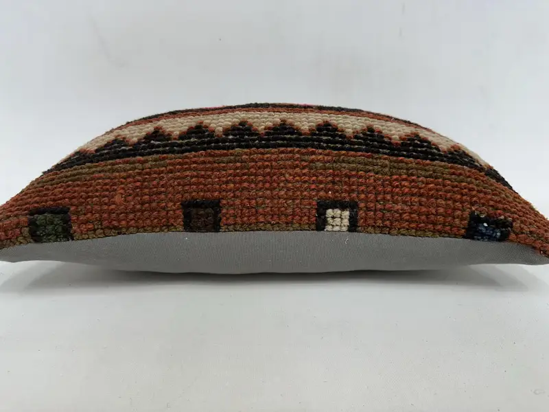 Lounge Throw Pillow Sham, Pillow Sham, Vintage Kilim Throw Pillow, Turkish Kilim Pillow, 12x20 Pink Cushion Case, Turkish Pillow - 5