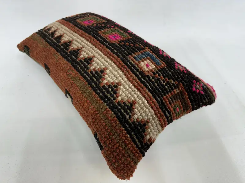 Lounge Throw Pillow Sham, Pillow Sham, Vintage Kilim Throw Pillow, Turkish Kilim Pillow, 12x20 Pink Cushion Case, Turkish Pillow - 6