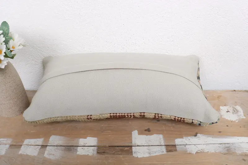 Lounge Throw Pillow, Vintage Pillow, 8x16 Beige Pillow Sham, Cushion Case, Gift Pillow, Ethnic Throw Pillow Sham, Pillow for Sofa - 7