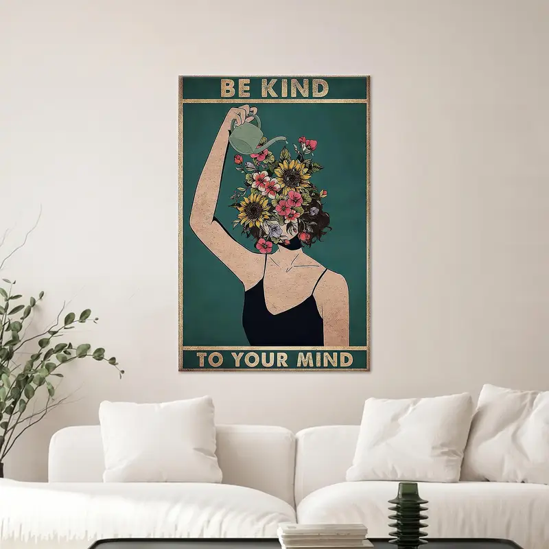 Elegant Floral Woman Canvas: Artistic Mind & Humanist Beauty