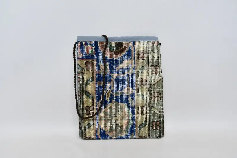 Kelim-Tasche mit verstellbarem Riemen, Boho-Umhängetasche aus Wolle