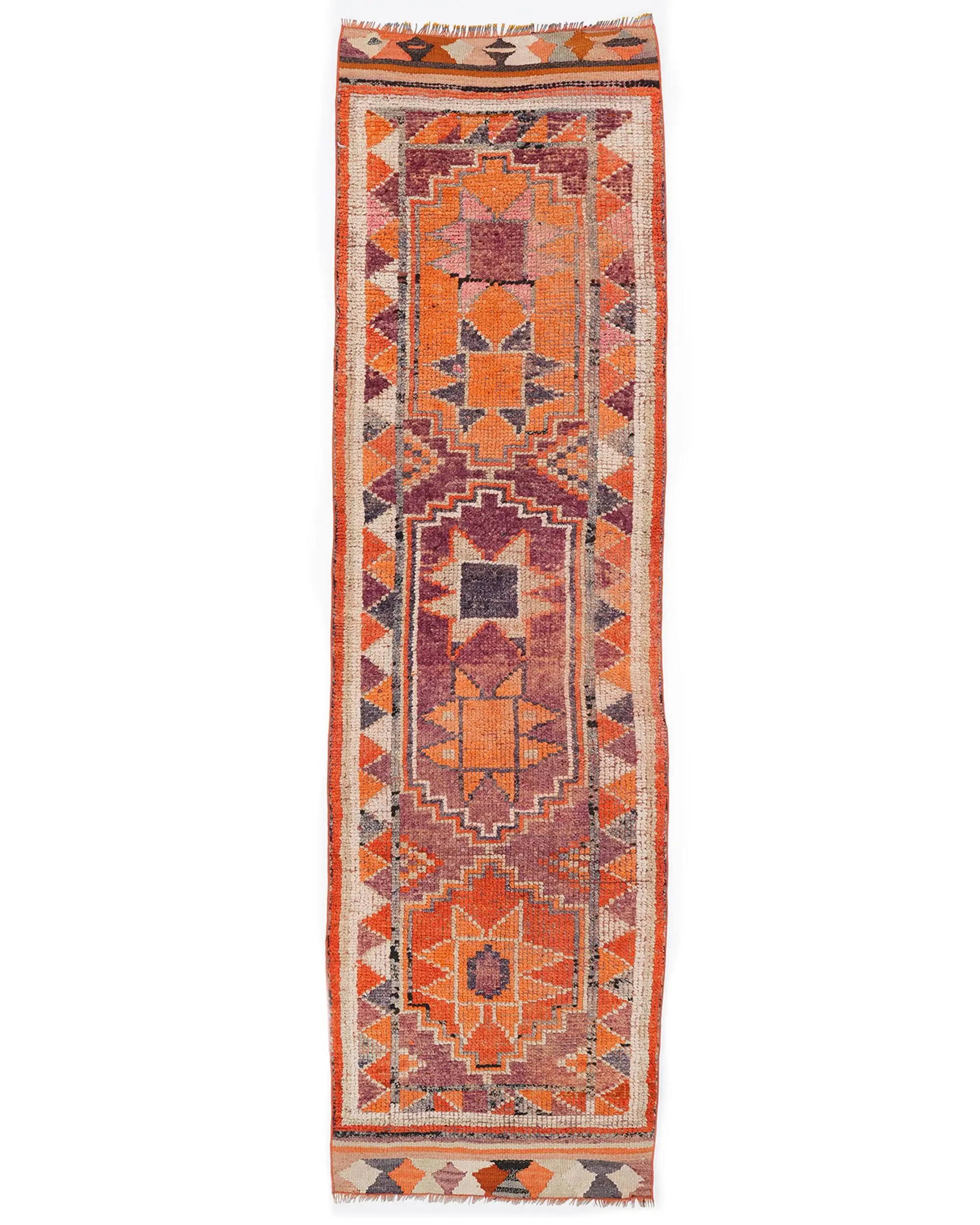 Orange & Purple Abstract Rug, 2,7x9,5 ft Vibrant Decor - 1