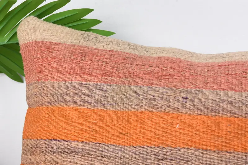 Pillow, Gift Pillow, Art Deco Cushion Cover, 12x24 Orange Pillow Cover, Christmas Cushion Cover, Boho Pillow Sham Cover, Vintage Kilim Pillow - 2