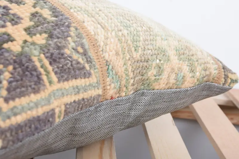 Vintage Kilim Pillow, Sofa Pillow, Kilim Pillow, Pillow Case, Vintage Kilim Throw Pillow, Shabby Chic Cushion Case, 16x16 Brown Cushion - 7