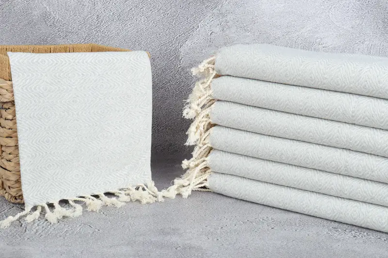 Wedding Favors, Handmade Gift, Personalized Wedding Gift For Couple, 36x18 Cotton Zigzag Diamond Towel, Monogrammed Hand Towel, Bridesmaid Gifts - 3