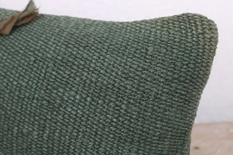 Ethnical Kilim Rug Pillow, Natural Pillow Cover, Antique Pillows, Kilim Cushion Sham, 8x16 Green Cushion Case, Pillow Cover, Kilim Rug Pillow Cover - 5