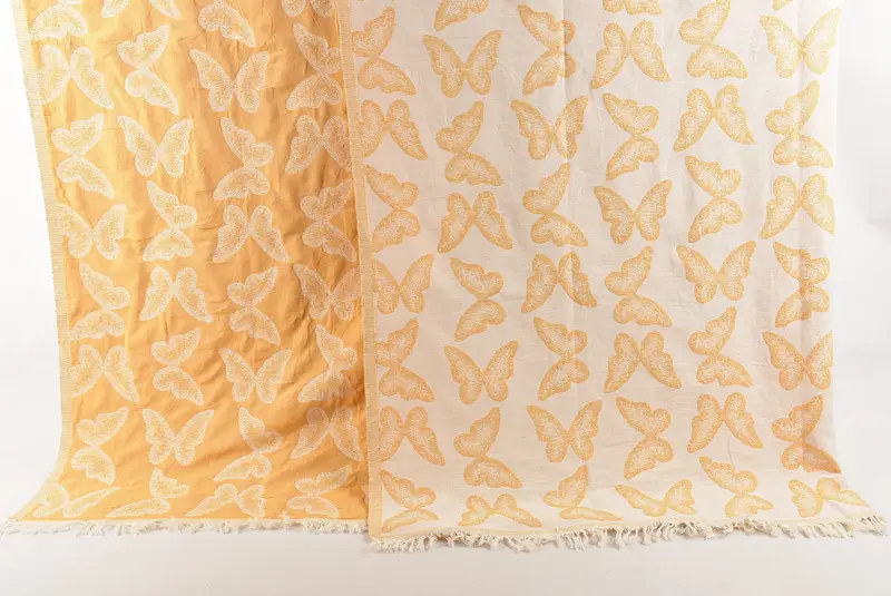 Bachelorette Party Items, Gift For Mom, Throw Blanket, Woven Throw Blanket, 96x80 Cotton Butterfly Pattern Towel, Bridal Shower Gift - 8