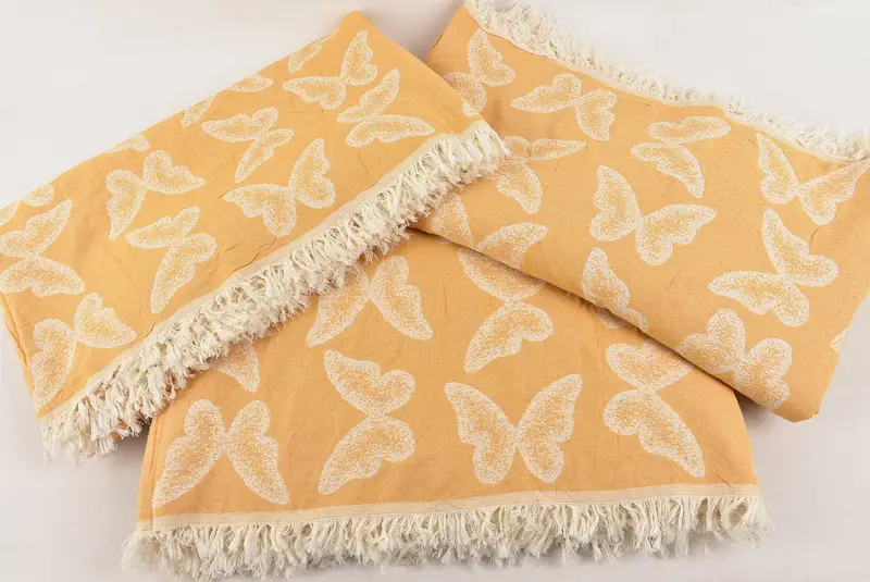 Bachelorette Party Items, Gift For Mom, Throw Blanket, Woven Throw Blanket, 96x80 Cotton Butterfly Pattern Towel, Bridal Shower Gift - 6