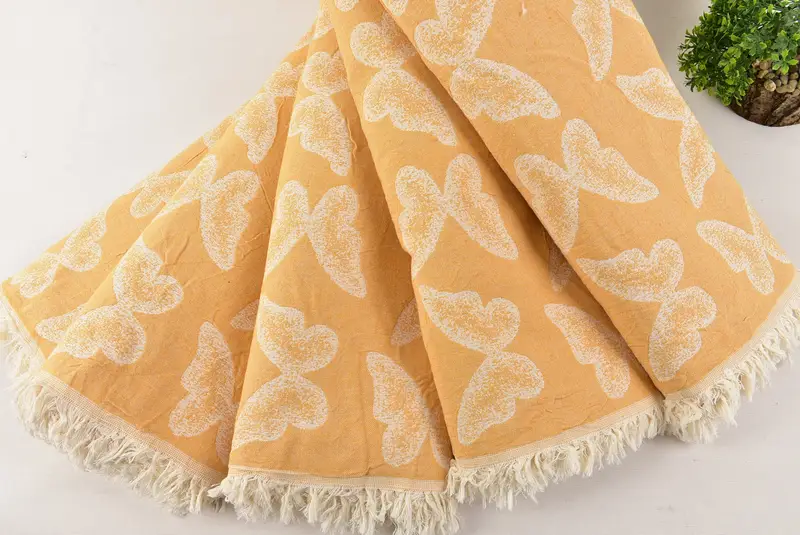 Bachelorette Party Items, Gift For Mom, Throw Blanket, Woven Throw Blanket, 96x80 Cotton Butterfly Pattern Towel, Bridal Shower Gift - 4