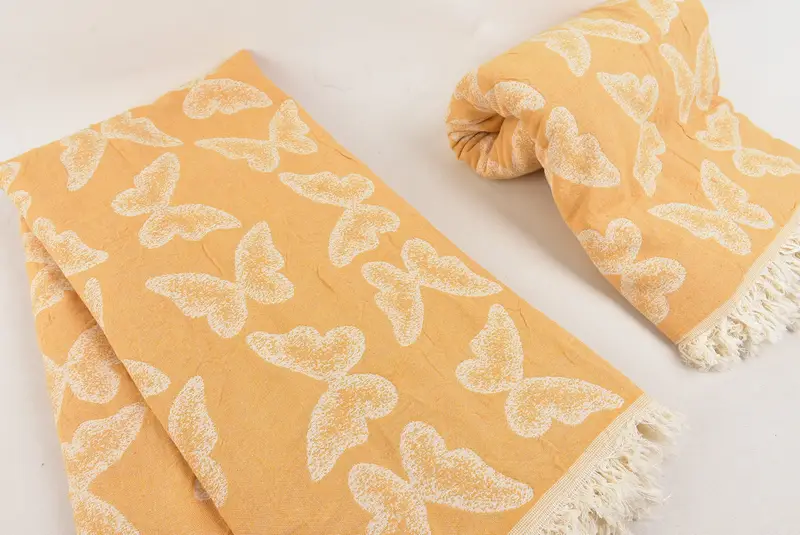 Bachelorette Party Items, Gift For Mom, Throw Blanket, Woven Throw Blanket, 96x80 Cotton Butterfly Pattern Towel, Bridal Shower Gift - 7