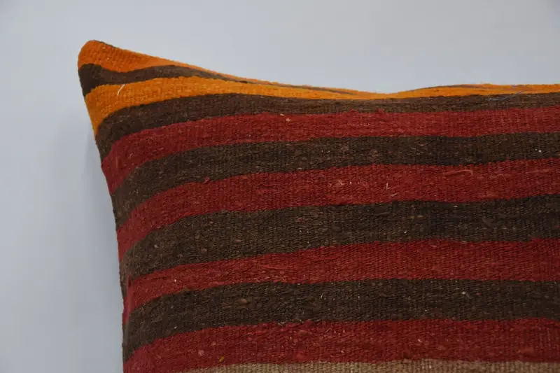Throw Kilim Pillow, Bolster Throw Cushion Cover, Vintage Kilim Pillow, Boho Pillow Sham Cover, 28x28 Red Pillow Sham, Toss Pillow, Pillow Cover - 2
