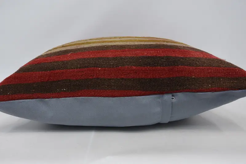 Throw Kilim Pillow, Bolster Throw Cushion Cover, Vintage Kilim Pillow, Boho Pillow Sham Cover, 28x28 Red Pillow Sham, Toss Pillow, Pillow Cover - 5