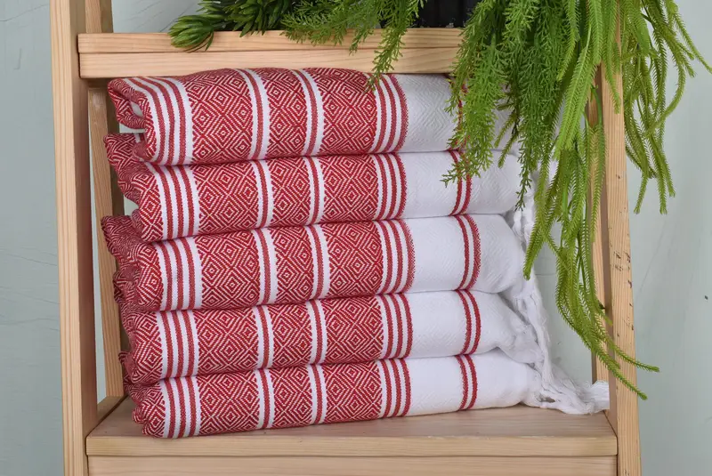 40x18 Cotton Diamond Towel, Bridal Shower Gift, Monogram Kitchen Towel, Personalized Dish Towel, Wedding Gift For Bride, Monogrammed Hand Towel - 1