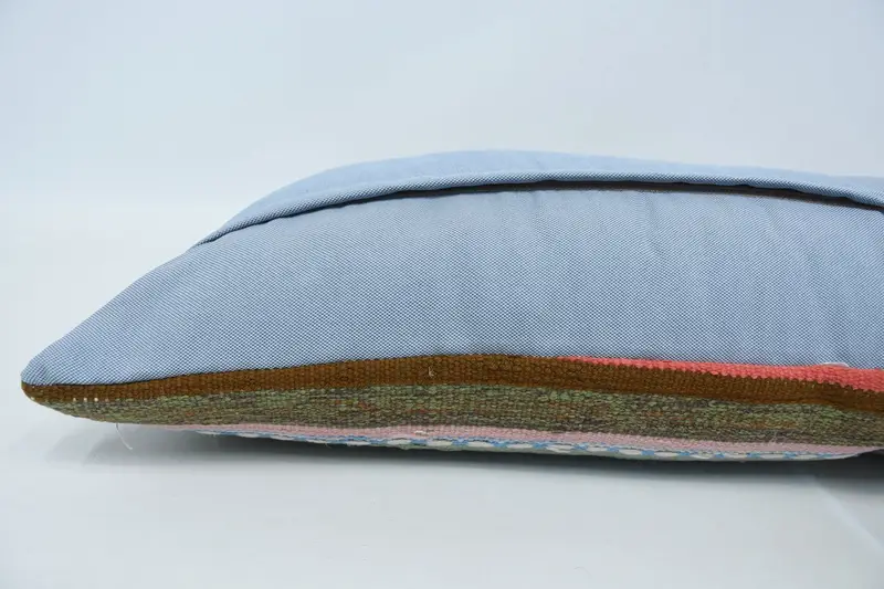 12x48 Green Pillow Case, Ethnical Kilim Rug Pillow, Boho Chic Cushion, Pillow Case, Turkish Kilim Pillow, Outdoor Bolster Pillow Case, Kilim Pillow - 6