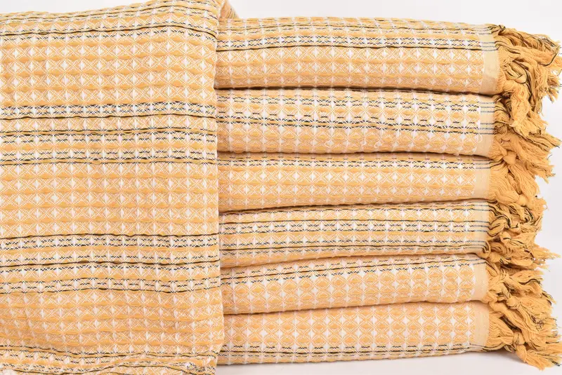 96x70 Cotton Striped Towel, Custom Blanket, Personalized Blanket, Wedding For Favor, Wedding Hand Made Gift, Woven Throw Blanket, Best Wedding Gift - 1