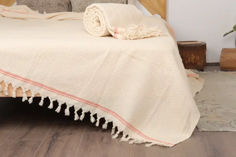 Woven Blanket, Boho Throw Blankets, Employee Gifts, Custom Blanket, 94x92 Cotton Striped Towel, Best Wedding Gift, Beach Wedding Favor - 7