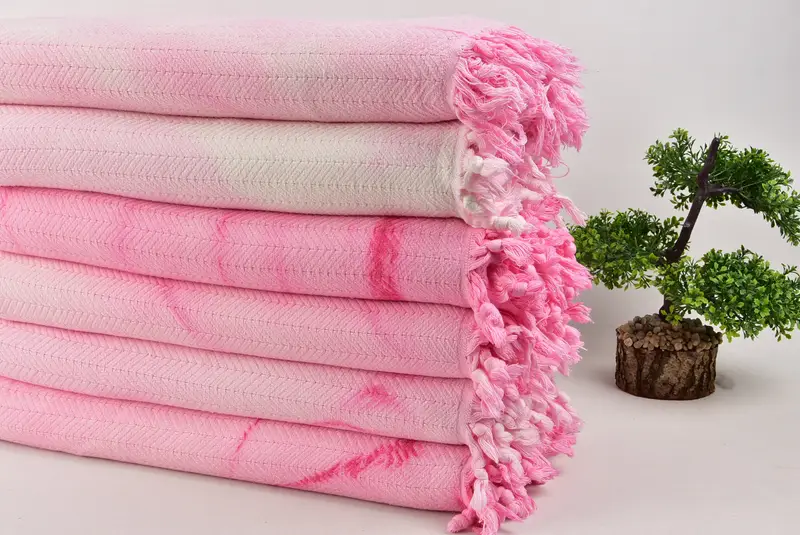 92x68 Cotton Tie Dye Chevron Towel, Best Friend Wedding Gift, Boho Throw Blankets, Woven Blanket, Throw Blanket Couch, Christmas Gift Tags - 3