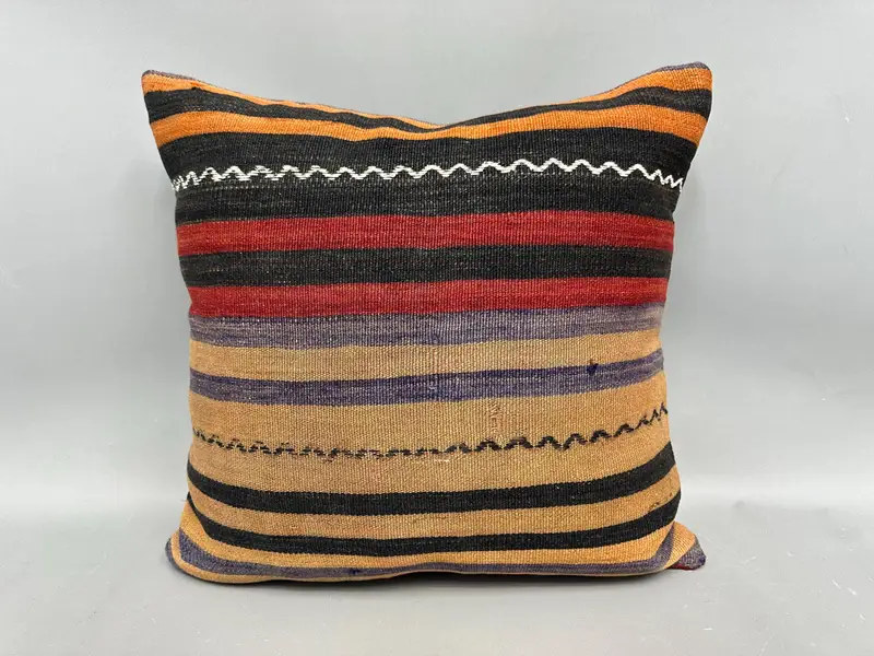 Wholesale Cushion Cover, Pillow Cover, Throw Kilim Pillow, Ethnical Kilim Rug Pillow, Ottoman Pillow, Home Decor Pillow, 20x20 Red Cushion Case - 4