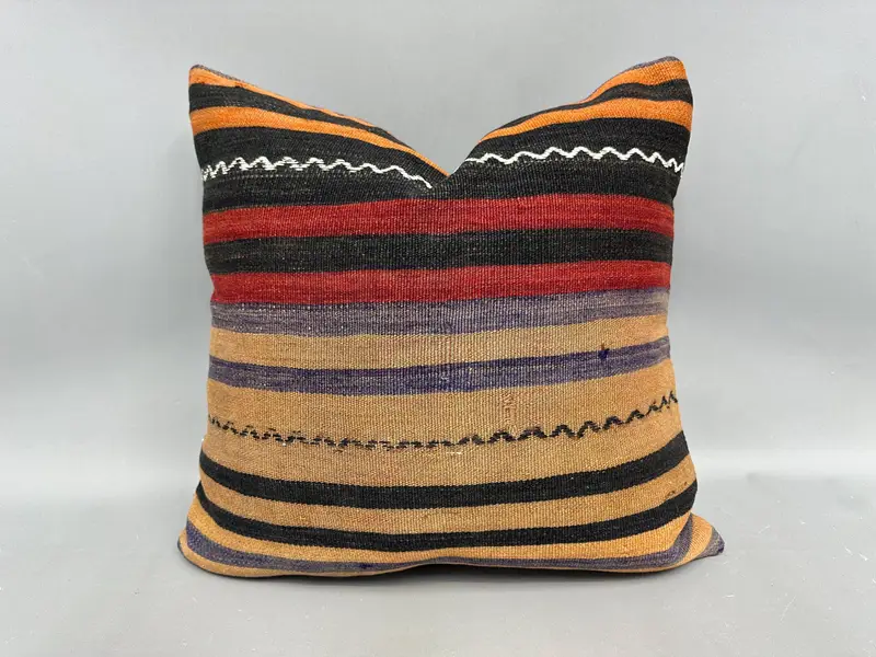 Wholesale Cushion Cover, Pillow Cover, Throw Kilim Pillow, Ethnical Kilim Rug Pillow, Ottoman Pillow, Home Decor Pillow, 20x20 Red Cushion Case - 1
