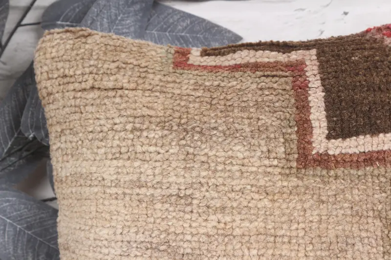 Garden Pillow, Ethnical Kilim Rug Pillow, Kilim Pillow, Vintage Kilim Throw Pillow, 12x12 Brown Cushion, Sofa Cushion, Pillow Cover - 2