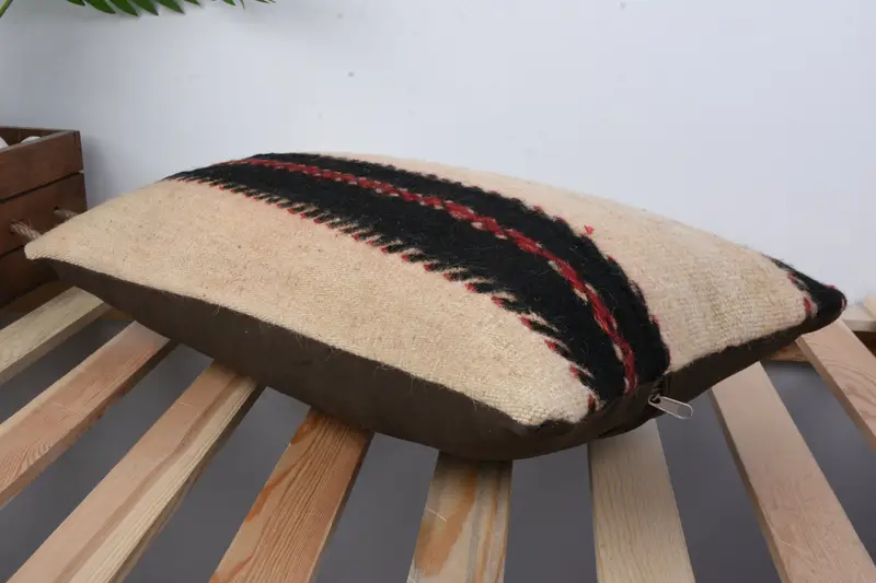 Vintage Pillow, Floor Pillow Case, Antique Pillows, Bolster Pillow Sham, 12x20 Beige Pillow Sham, Cushion, Boho Pillow - 6