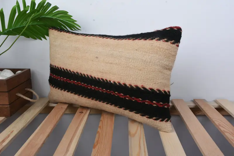Vintage Pillow, Floor Pillow Case, Antique Pillows, Bolster Pillow Sham, 12x20 Beige Pillow Sham, Cushion, Boho Pillow - 5