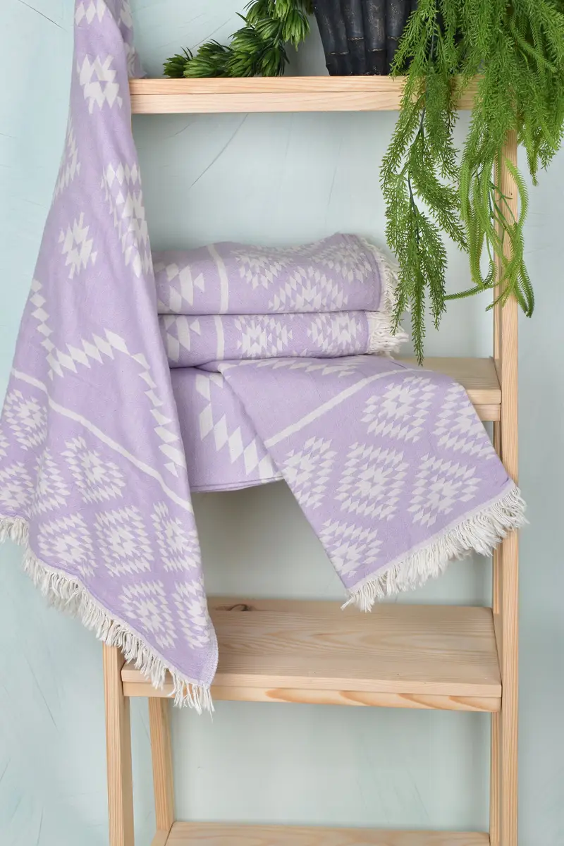 Quick-dry travel peshtemal towel, Bath towel, Unique Gift, Custom Beach Towels, Turkish beach towel, 70x36 Cotton Kilim Towel, Best Friend Gift - 7