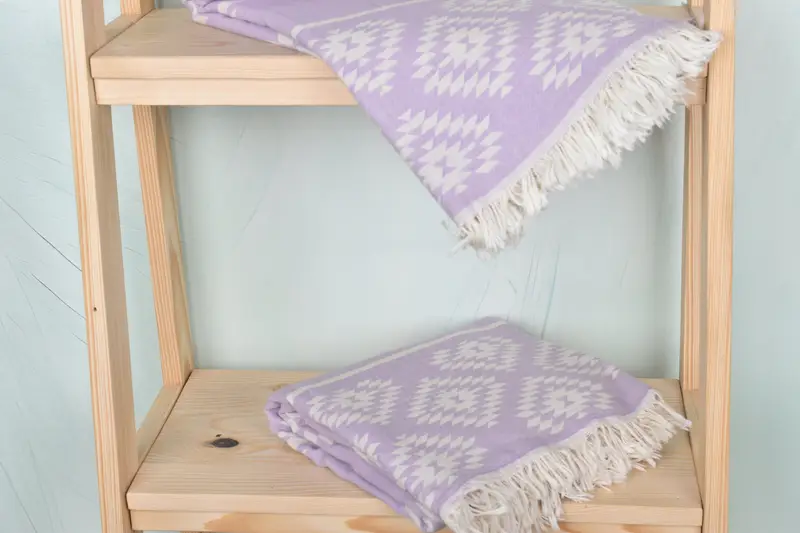 Quick-dry travel peshtemal towel, Bath towel, Unique Gift, Custom Beach Towels, Turkish beach towel, 70x36 Cotton Kilim Towel, Best Friend Gift - 6
