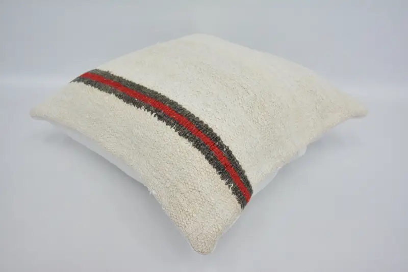 Kilim Pillow, Turkish Kilim Pillow, Retro Pillow Cover, Chair Pillow, Pillow Sham, Pillow for Sofa, One Of A Kind Pillow, 16x16 White Cushion Case - 6