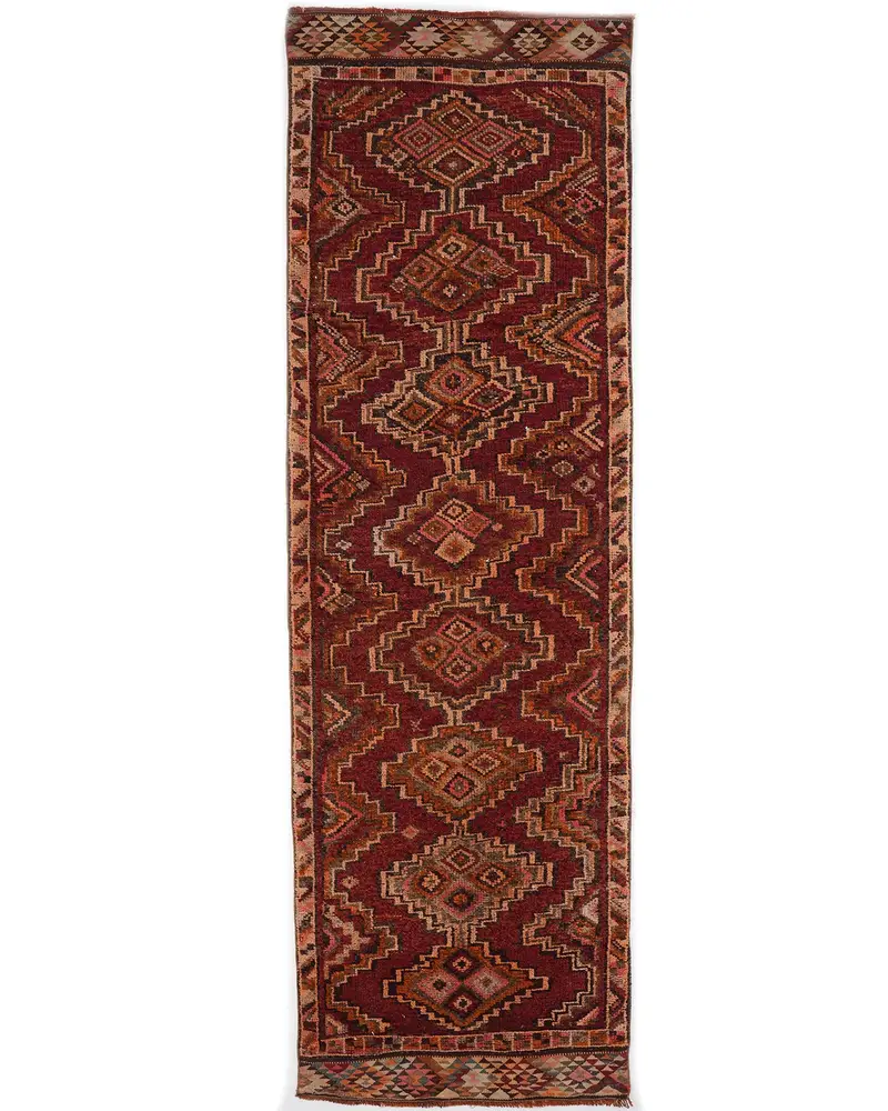 Kırmızı Ombré Halı, 3,4x11,1 ft Canlı Dekor