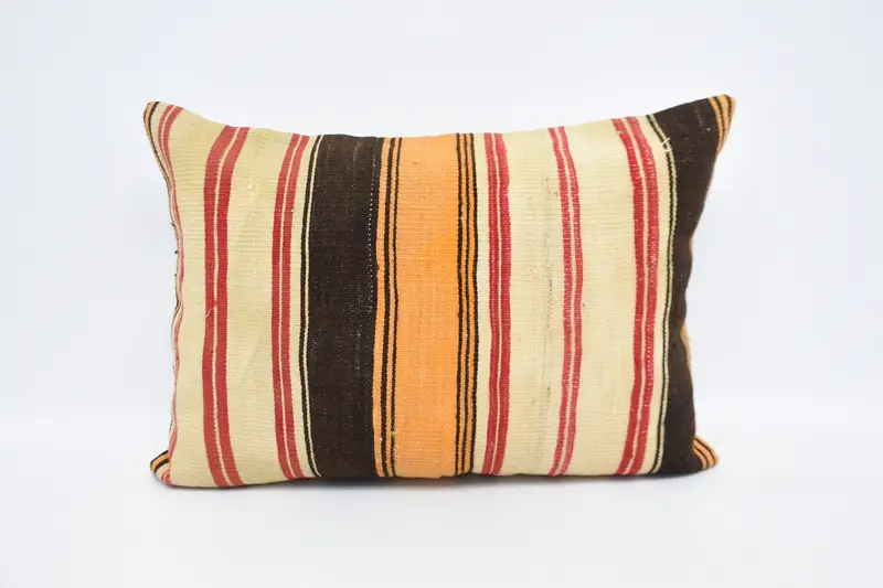 Kilim Cushion Sham, Kilim Rug Cushion Case, Pillow, Antique Pillows, 20x28 White Pillow Sham, Crochet Pattern Cushion, Turkish Kilim Pillow - 1